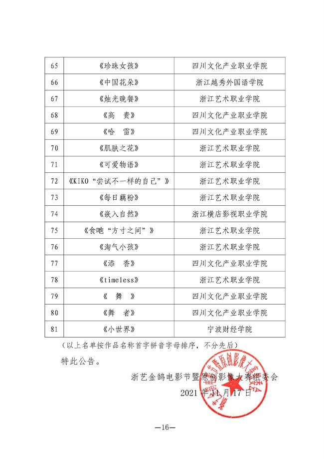 关于第四届浙艺金鹄电影节暨原创影像大赛入围名单的公告_15.jpg